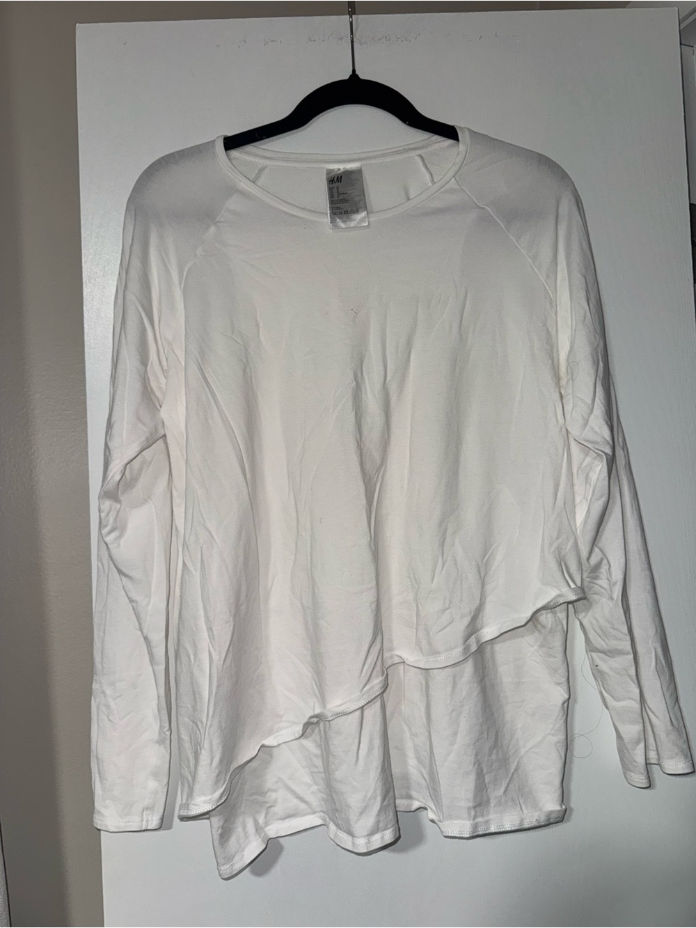 H&M White Layered Long-Sleeve Top maternity